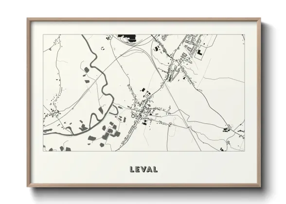 Une affiche de carte sur Leval