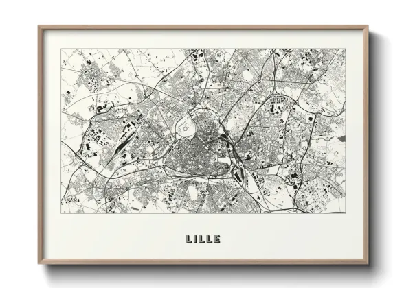 Une affiche de carte sur Lille