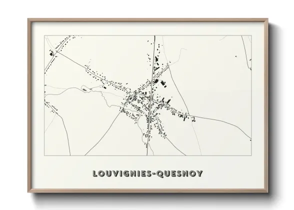Une affiche de carte sur Louvignies-Quesnoy