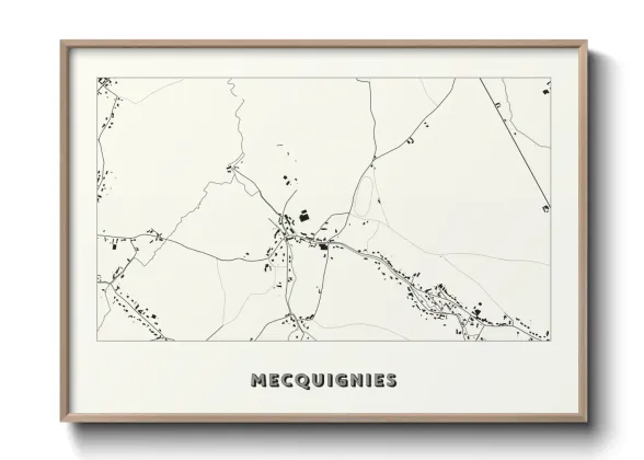 Une affiche de carte sur Mecquignies