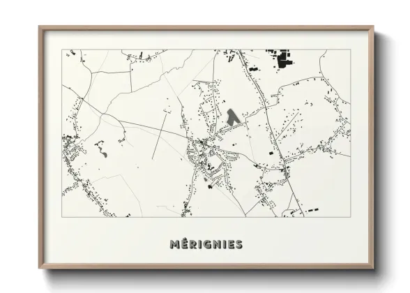 Une affiche de carte sur Mérignies
