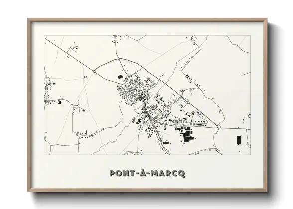 Une affiche de carte sur Pont-à-Marcq