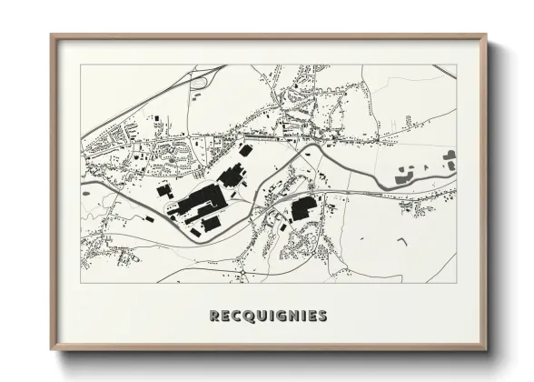 Une affiche de carte sur Recquignies