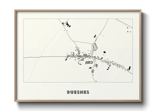 Une affiche de carte sur Ruesnes