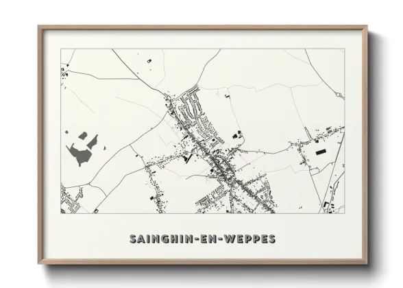 Une affiche de carte sur Sainghin-en-Weppes