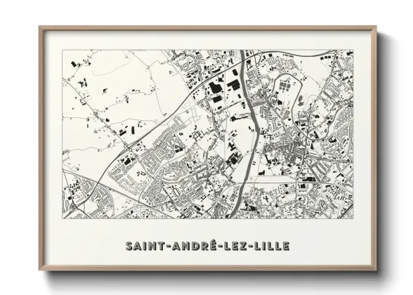 Une affiche de carte sur Saint-André-lez-Lille