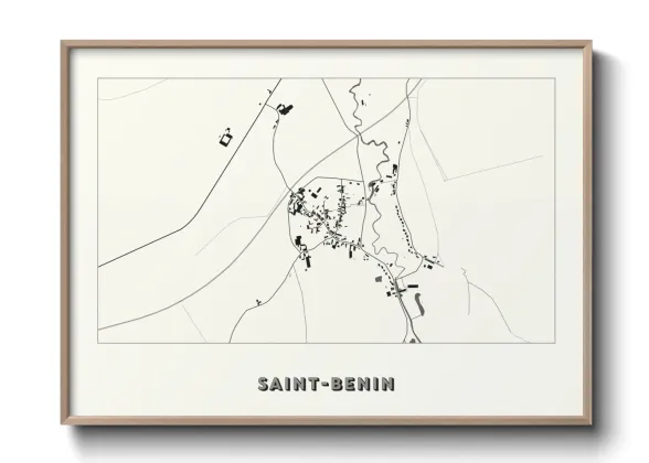 Une affiche de carte sur Saint-Benin