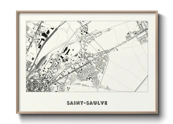 Une affiche de carte sur Saint-Saulve
