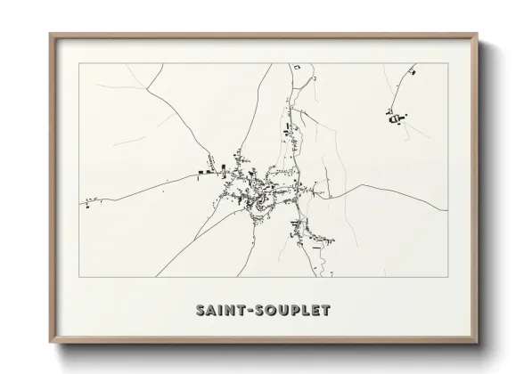 Une affiche de carte sur Saint-Souplet