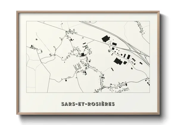 Une affiche de carte sur Sars-et-Rosières