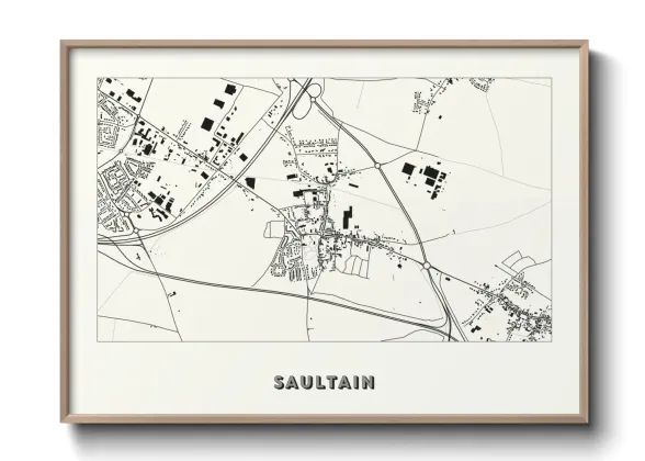 Une affiche de carte sur Saultain