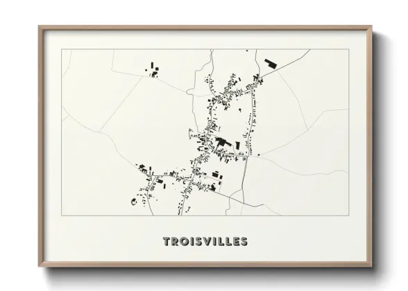 Une affiche de carte sur Troisvilles