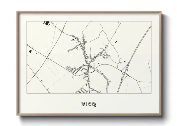 Une affiche de carte sur Vicq
