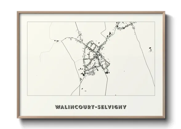 Une affiche de carte sur Walincourt-Selvigny