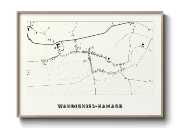 Une affiche de carte sur Wandignies-Hamage