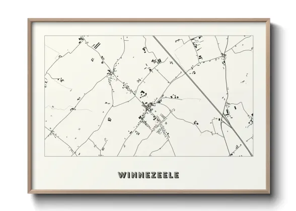 Une affiche de carte sur Winnezeele