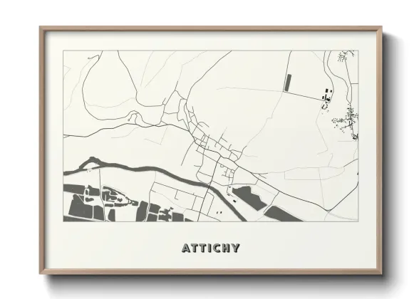 Une affiche de carte sur Attichy