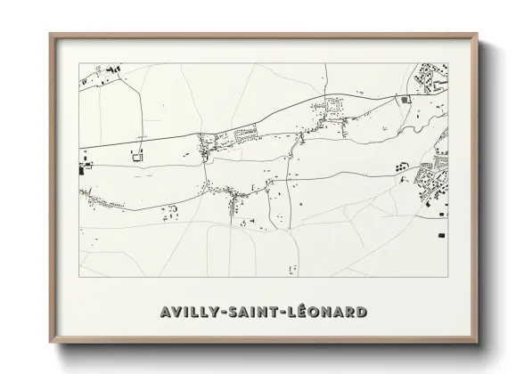 Une affiche de carte sur Avilly-Saint-Léonard