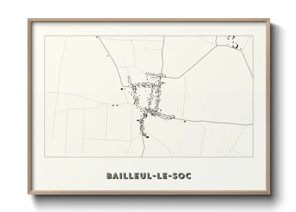 Une affiche de carte sur Bailleul-le-Soc
