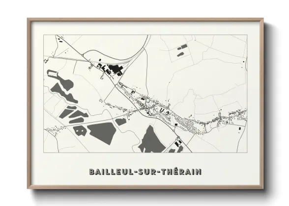 Une affiche de carte sur Bailleul-sur-Thérain