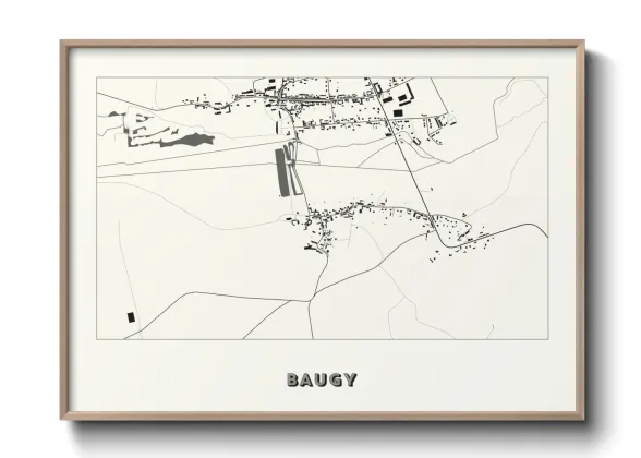 Une affiche de carte sur Baugy
