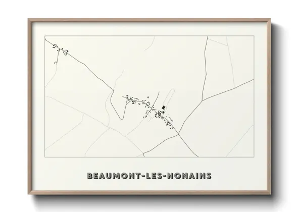 Une affiche de carte sur Beaumont-les-Nonains
