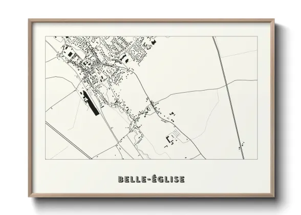 Une affiche de carte sur Belle-Église