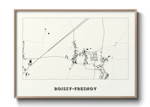 Une affiche de carte sur Boissy-Fresnoy