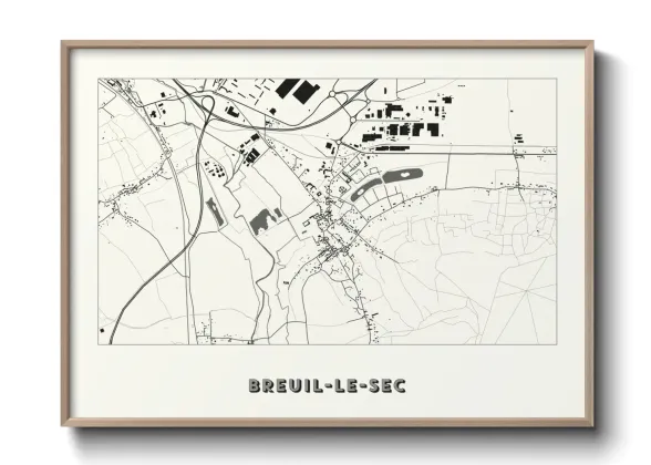 Une affiche de carte sur Breuil-le-Sec
