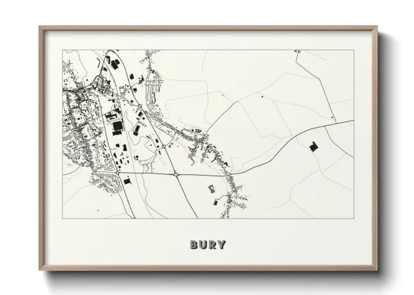 Une affiche de carte sur Bury