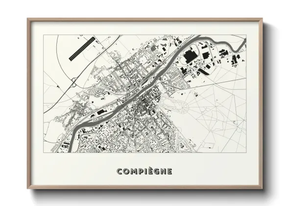 Une affiche de carte sur Compiègne
