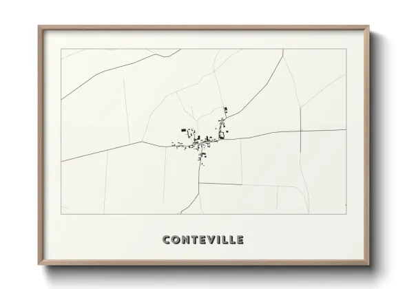 Une affiche de carte sur Conteville