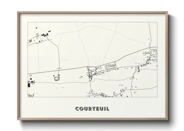 Une affiche de carte sur Courteuil