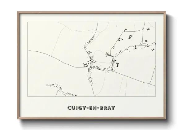 Une affiche de carte sur Cuigy-en-Bray