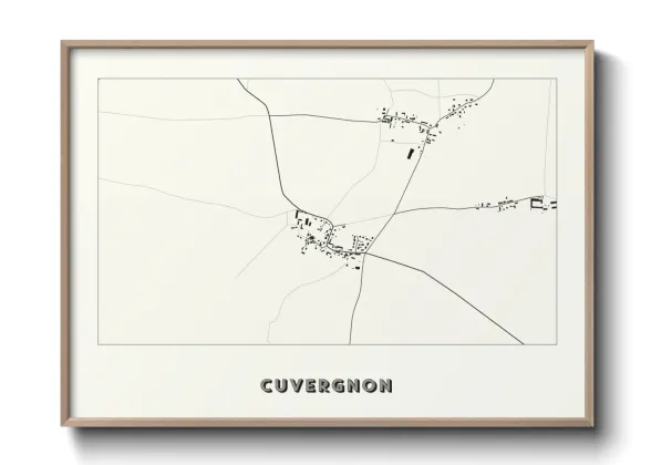 Une affiche de carte sur Cuvergnon