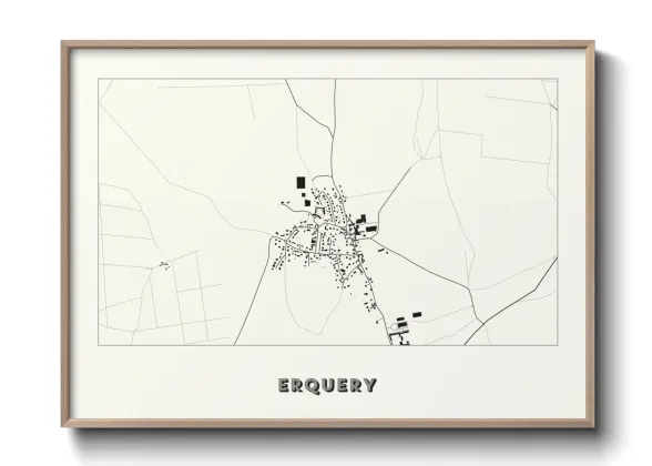 Une affiche de carte sur Erquery