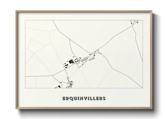 Une affiche de carte sur Erquinvillers