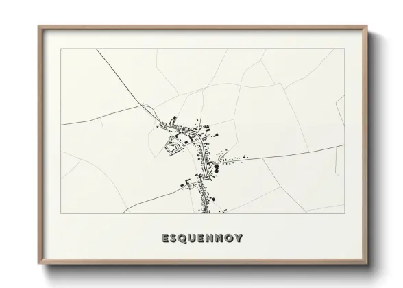 Une affiche de carte sur Esquennoy
