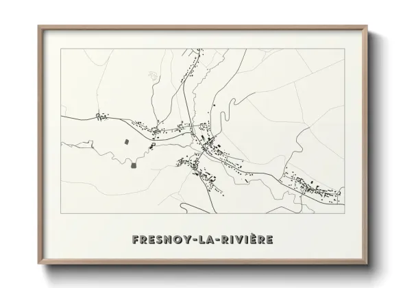 Une affiche de carte sur Fresnoy-la-Rivière