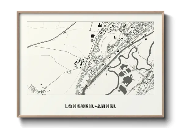 Une affiche de carte sur Longueil-Annel