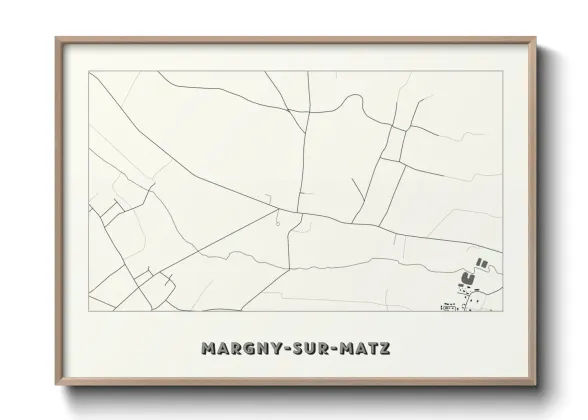 Une affiche de carte sur Margny-sur-Matz