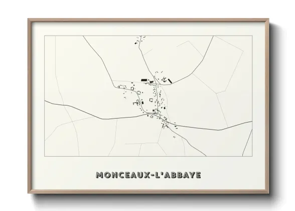 Une affiche de carte sur Monceaux-l'Abbaye