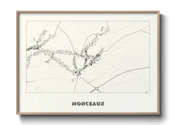 Une affiche de carte sur Monceaux