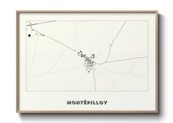Une affiche de carte sur Montépilloy