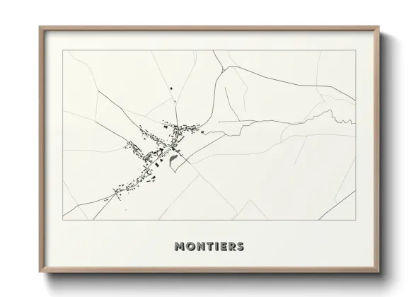 Une affiche de carte sur Montiers