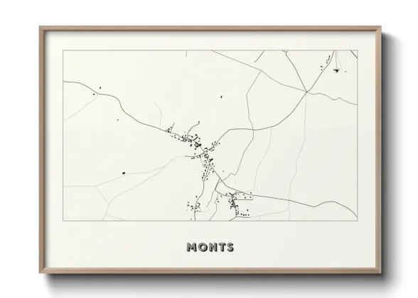 Une affiche de carte sur Monts