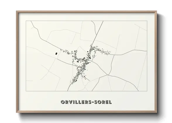 Une affiche de carte sur Orvillers-Sorel