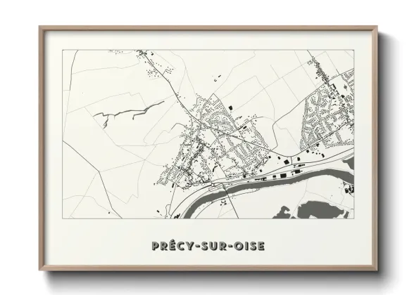 Une affiche de carte sur Précy-sur-Oise