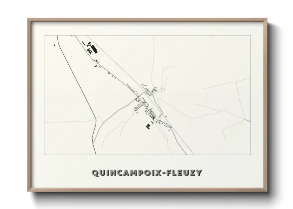 Une affiche de carte sur Quincampoix-Fleuzy
