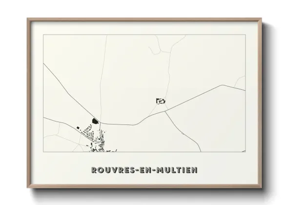 Une affiche de carte sur Rouvres-en-Multien